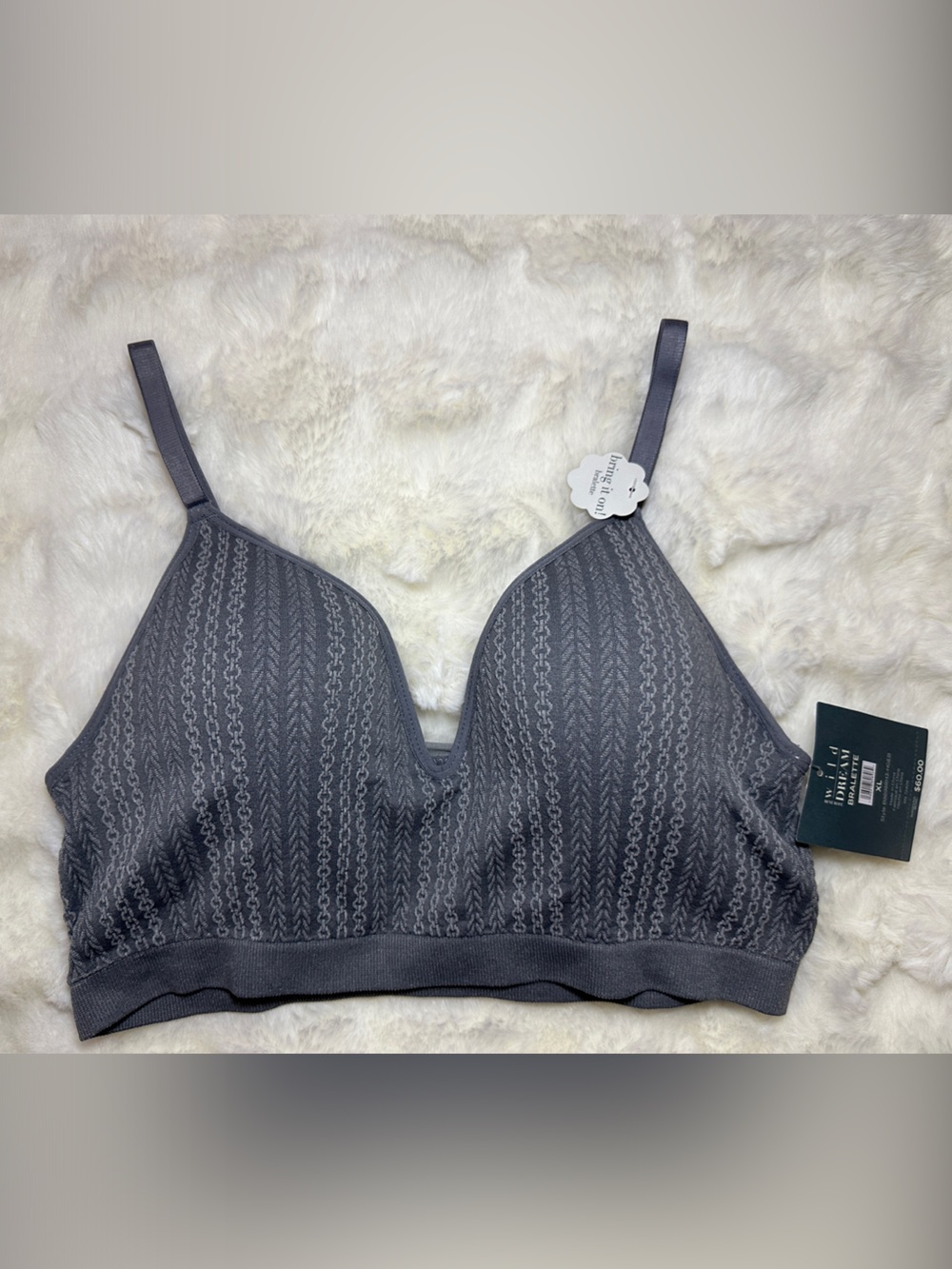 Olga Charcoal Gray Seamless Wireless Bralette